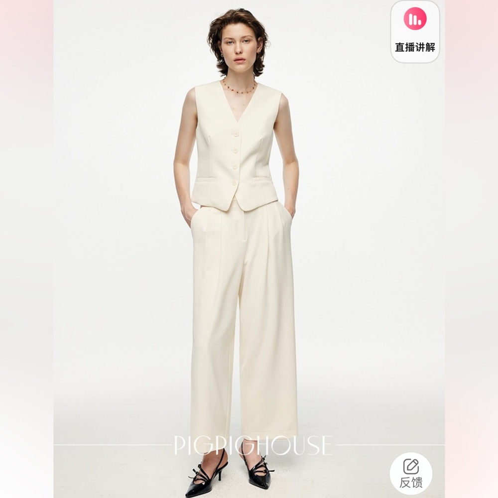 White vest + pants set